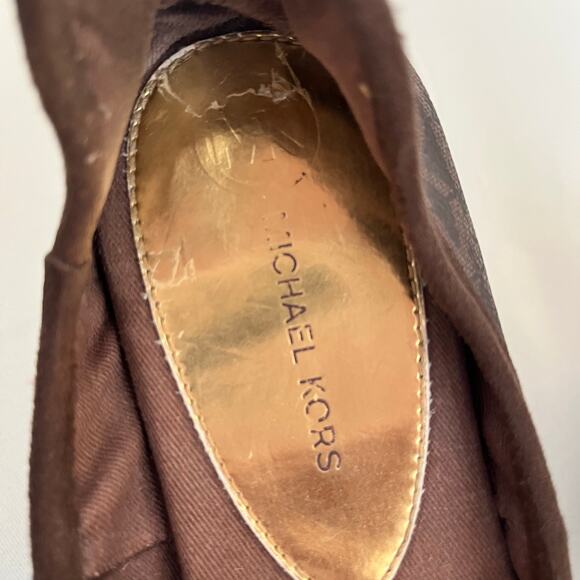 Michael Kors Brown Juliette Logo Ballet Flats Women's Size 10 - Picture 4 of 9